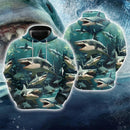 Moletom Harajuku Estampa Tubarão Unissex 3D Casual