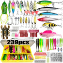 Kit pesca profissional 83–409 peças com caixa grande