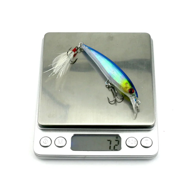 Kit 5/10 iscas minnow FFLYBG 9cm/8g olhos 3D