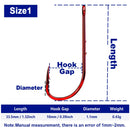 Anzóis FishTrip Baitholder vermelhos haste longa 25–100pçs