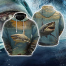 Moletom Harajuku Estampa Tubarão Unissex 3D Casual