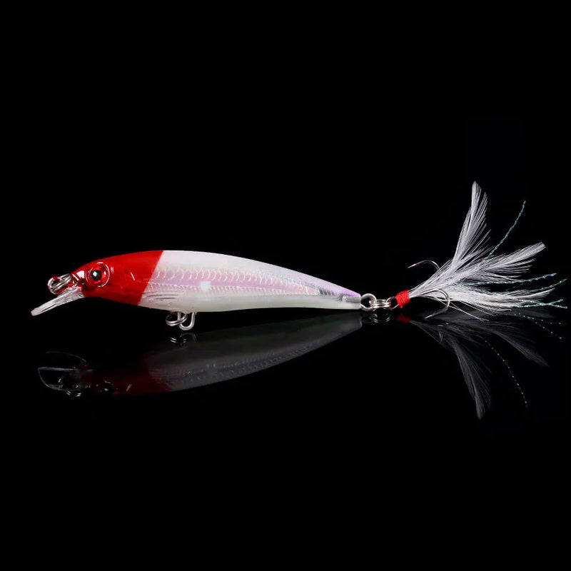 Kit 5/10 iscas minnow FFLYBG 9cm/8g olhos 3D
