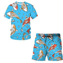 Conjunto Pesca 3D Camuflado Verão Camiseta + Short