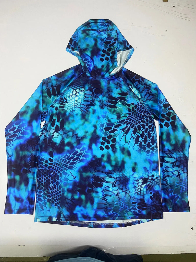 Camiseta com Capuz e Máscara Integrada Anti-UV