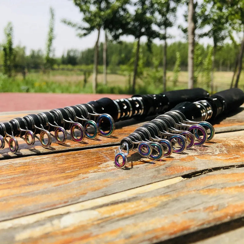 Vara telescópica 1.5–3.0m carbono leve p/ viagem