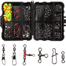 Kit 140 giradores com caixa organizadora de pesca