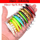 Kit iscas duras tipo minnow/crankbait com olhos 3D