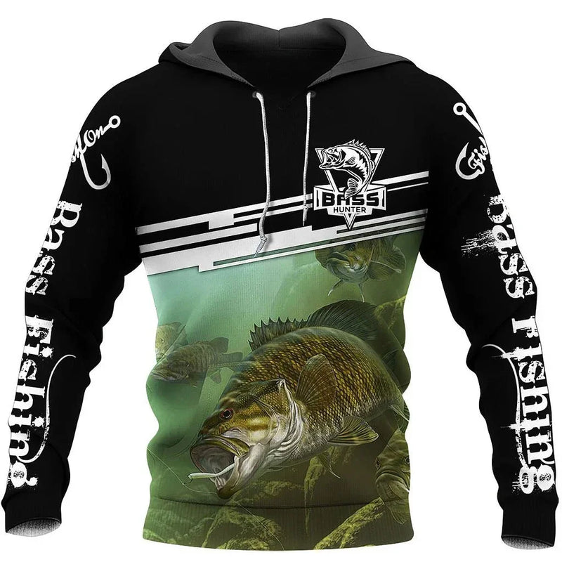 Moletom de Pesca Harajuku Unissex Casual Outono/Inverno