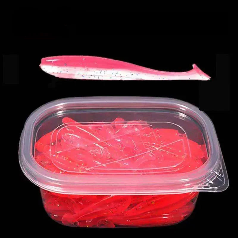 Kit 50 iscas SHIQIAN silicone p/ robalo e tucunaré