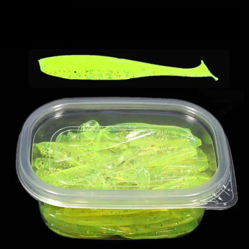 Kit 50 iscas SHIQIAN silicone p/ robalo e tucunaré