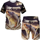 Conjunto Pesca 3D Camuflado Verão Camiseta + Short