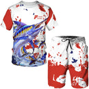Conjunto Pesca 3D Camuflado Verão Camiseta + Short