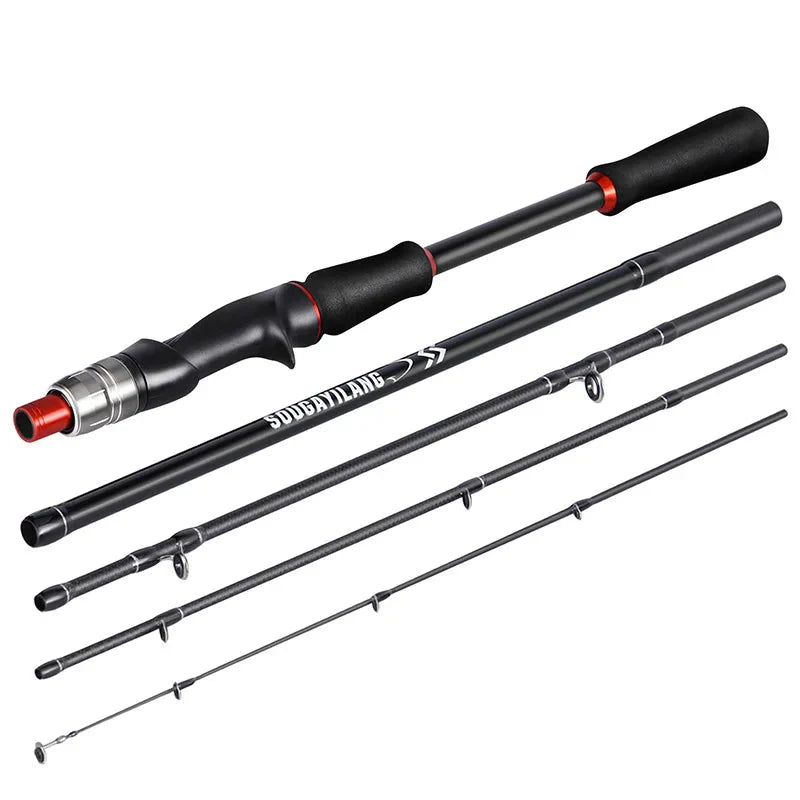 Vara Sougayilang 1.8m/2.1m carbono portátil reforçada