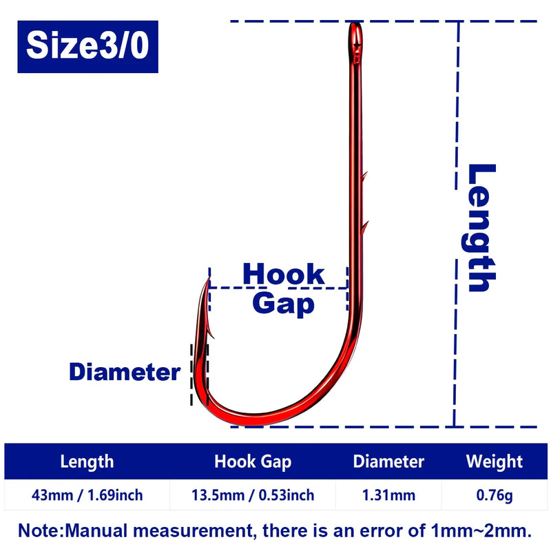 Anzóis FishTrip Baitholder vermelhos haste longa 25–100pçs