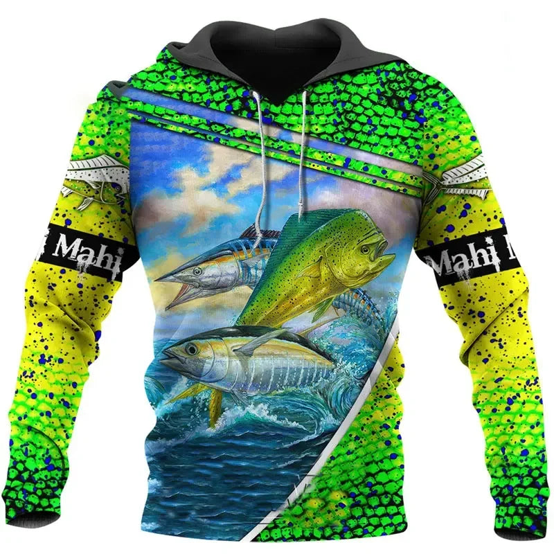 Moletom de Pesca Harajuku Unissex Casual Outono/Inverno