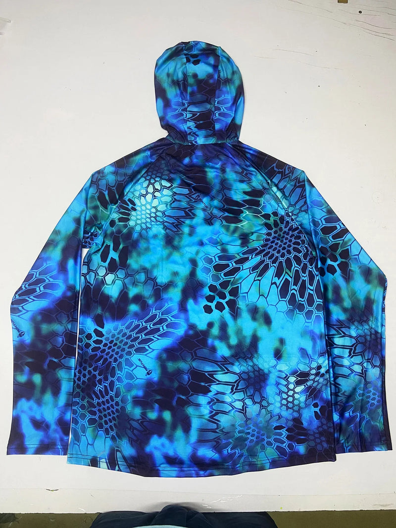 Camiseta com Capuz e Máscara Integrada Anti-UV