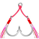 Ganchos duplos com plumas rosa 5 pares aço alto carbono