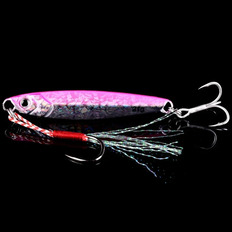 Kit 5 iscas metálicas tipo jig 7g–40g p/ água salgada