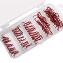 Kit PROBEROS 50 anzóis triplos vermelhos aço carbono