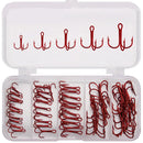 Kit PROBEROS 50 anzóis triplos vermelhos aço carbono