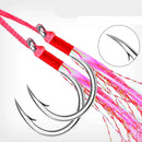 Ganchos duplos com plumas rosa 5 pares aço alto carbono