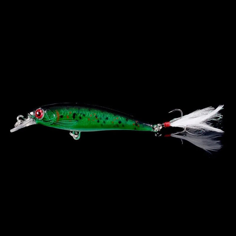 Kit 5/10 iscas minnow FFLYBG 9cm/8g olhos 3D