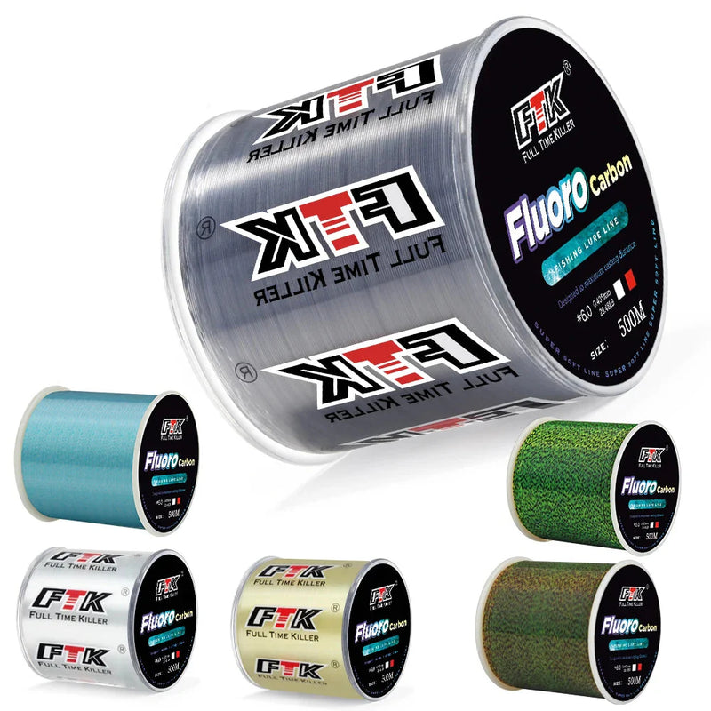 FTK Línea Fluorocarbonada con Fibra de Carbono 300m/500m 4-34LB