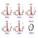 Kit 200 anzóis triplos aço carbono + anilhas p/ pesca