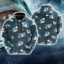 Moletom Harajuku Estampa Tubarão Unissex 3D Casual