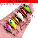 Kit iscas duras tipo minnow/crankbait com olhos 3D