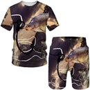 Conjunto Pesca 3D Camuflado Verão Camiseta + Short