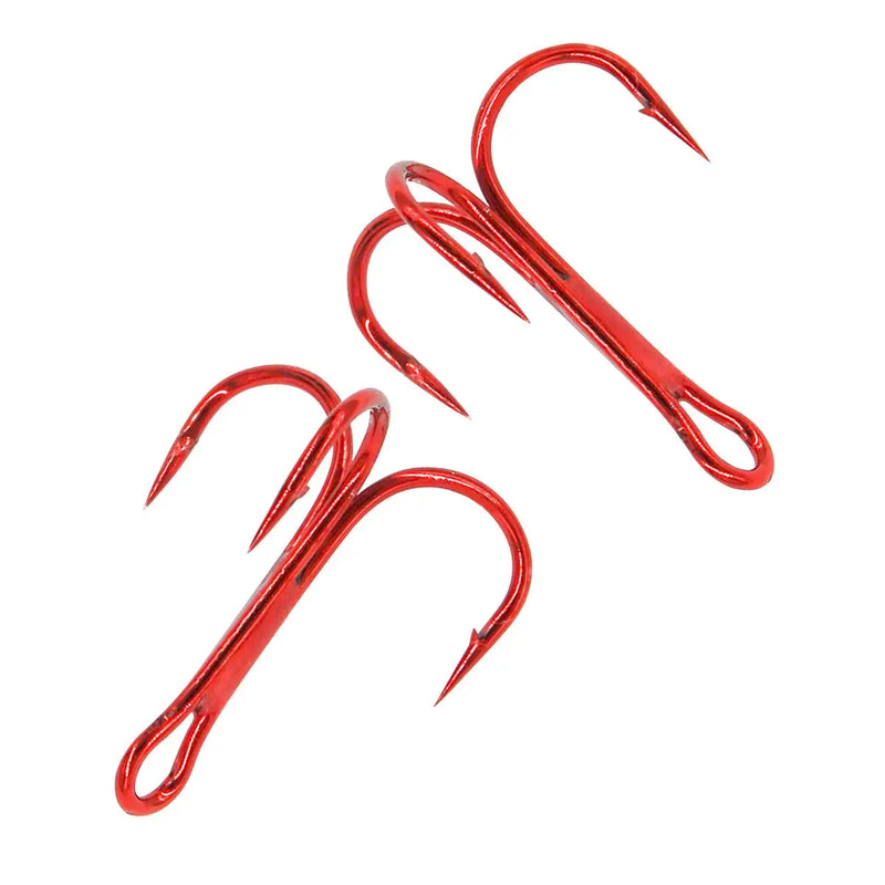 Kit 200 anzóis triplos aço carbono + anilhas p/ pesca