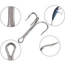 Kit 200 anzóis triplos aço carbono + anilhas p/ pesca