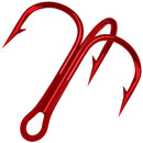 Kit PROBEROS 50 anzóis triplos vermelhos aço carbono